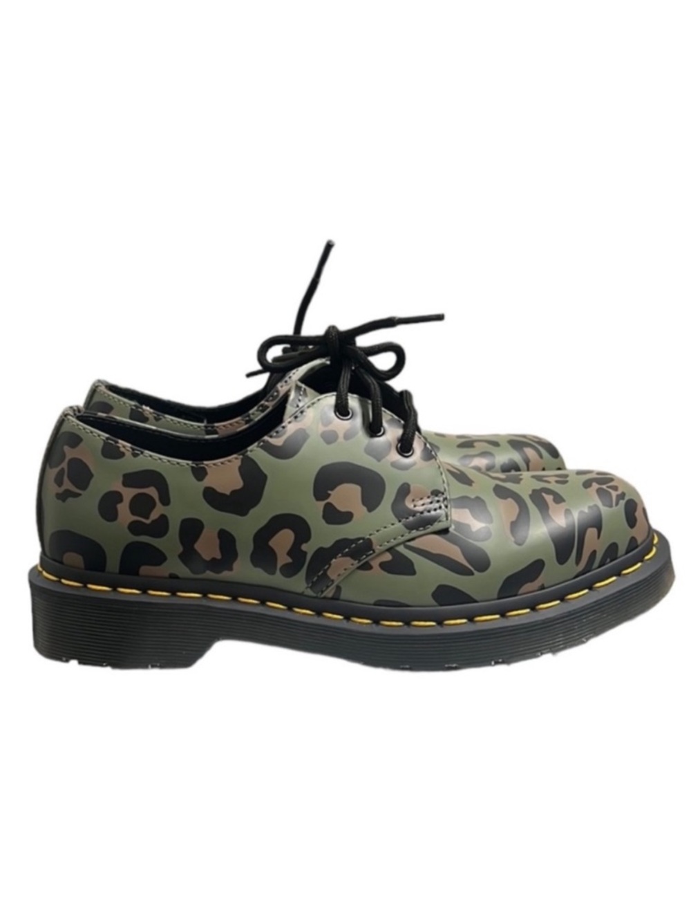 Dr. Martens 1461 Distorted Leopard Printed Lace-Up Shoes Size 7